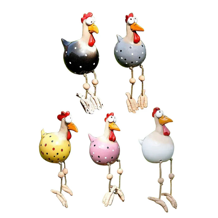 Ceramic Chicken Hilde Garden Decoration Animal Figure Garden Plug Pottery Figurines Handcraft Landscape Ornament Miniatures