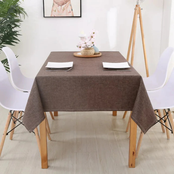 Stylish, Stain Resistant, and Washable Faux Linen Rectangle Tablecloths - Elevate Your Home Decor with Elegant and Durable Table