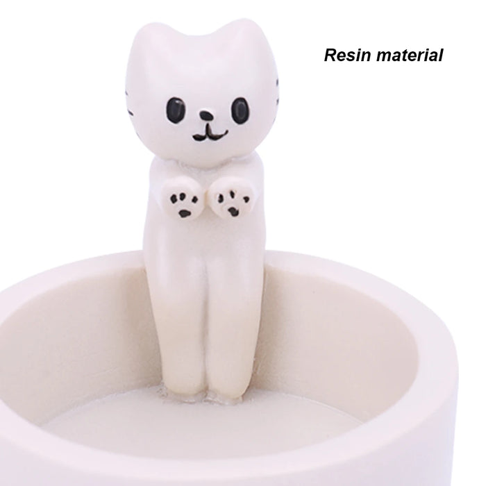 Cartoon Kitten Candle Holder Warming Its Paws Cute Scented Light Holder Cute Grilled Cat Aromatherapy Candle Holder