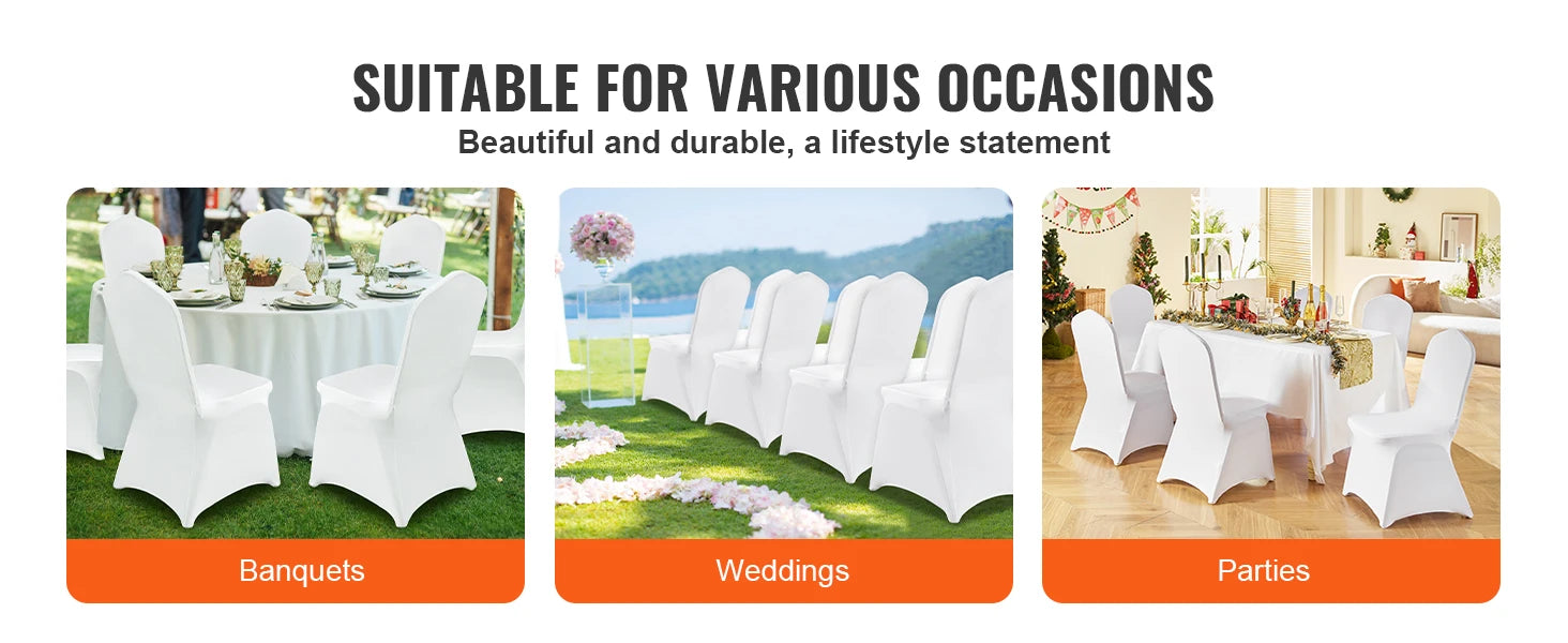 VEVOR Wedding Chair Covers  Chair Cover Spandex Stretch Slipcover for Restaurant Banquet Hotel Dining Party Universal