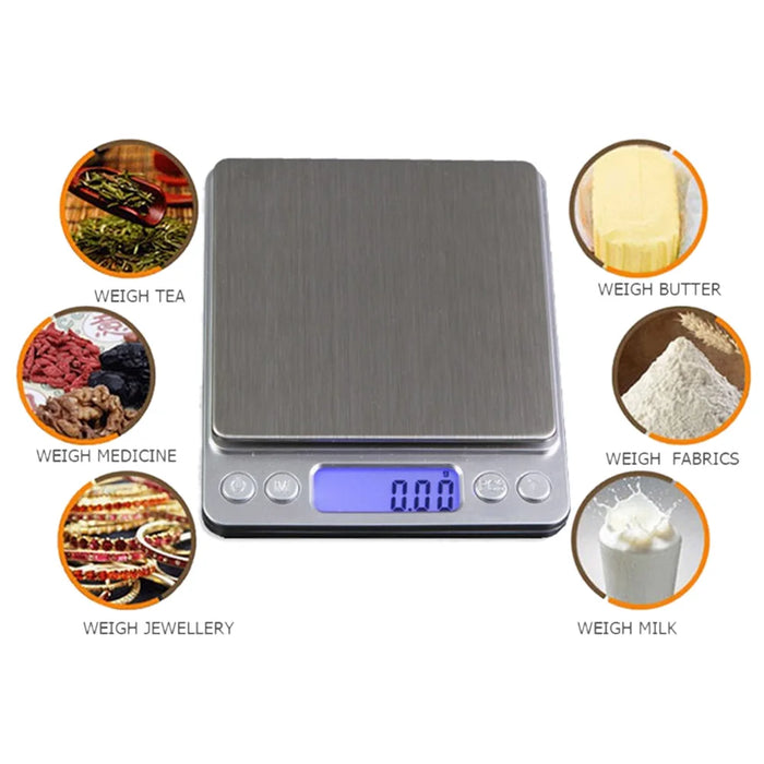 Digital Kitchen Scale Small Jewelry Scale Digital Weighing Scale Food Precision LCD Jewelry Scale Electronic Weight 500g-2kg