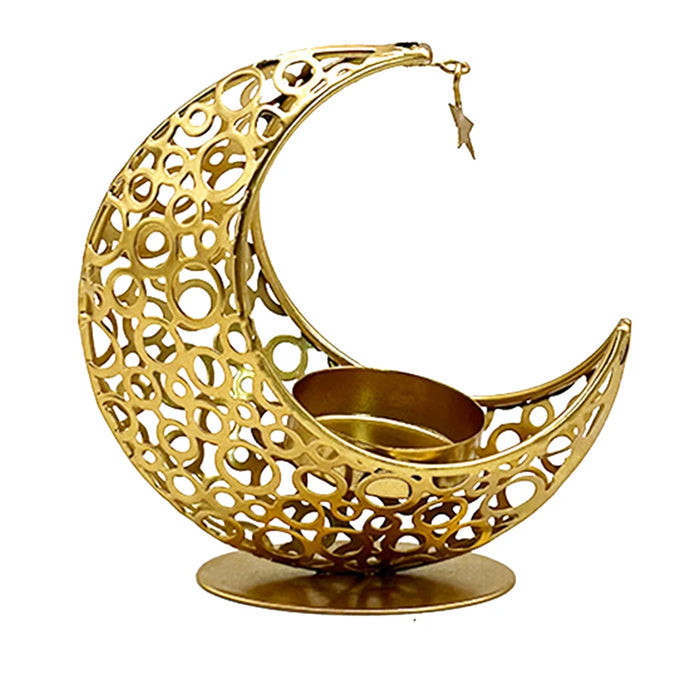 Eid Mubarak Candle Holder Metal Moon Candle Holder Home Islamic Muslim Party Decor Ramadan Decoration Eid Mubarak Table Decor