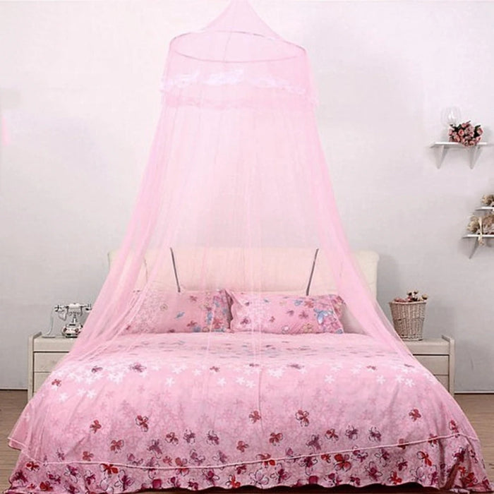 Bed Canopy Polyester Hanging Mosquito Net Princess Foldable Dome Bed Bed Canopy Elegant Fairy Lace Dossels Bedcover For Baby