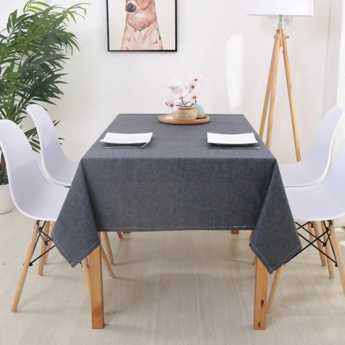 Stylish, Stain Resistant, and Washable Faux Linen Rectangle Tablecloths - Elevate Your Home Decor with Elegant and Durable Table