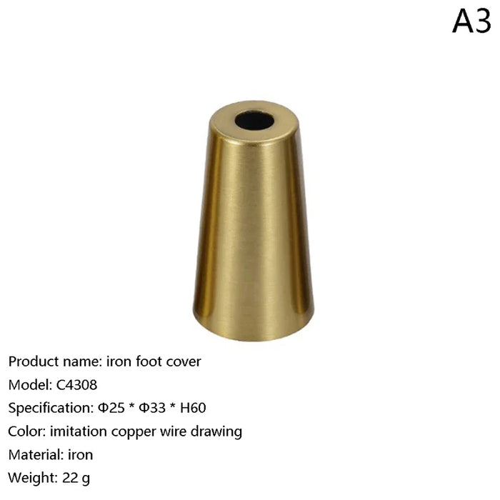 Leg Cover Foot Solid Copper Tip Brushed Brass Table Chair Cylinder/Cone  Protect Decor Bottom Safe Pad