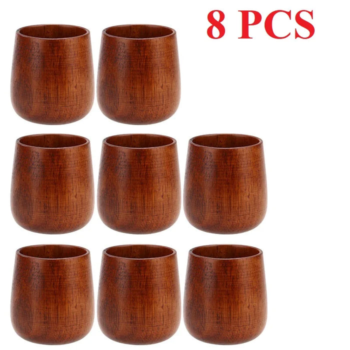 1-8 Pcs Wooden Cups Primitive Handmade Natural Spruce High Quality Wooden Cup Mug Breakfast Beer Milk Drinkware Product