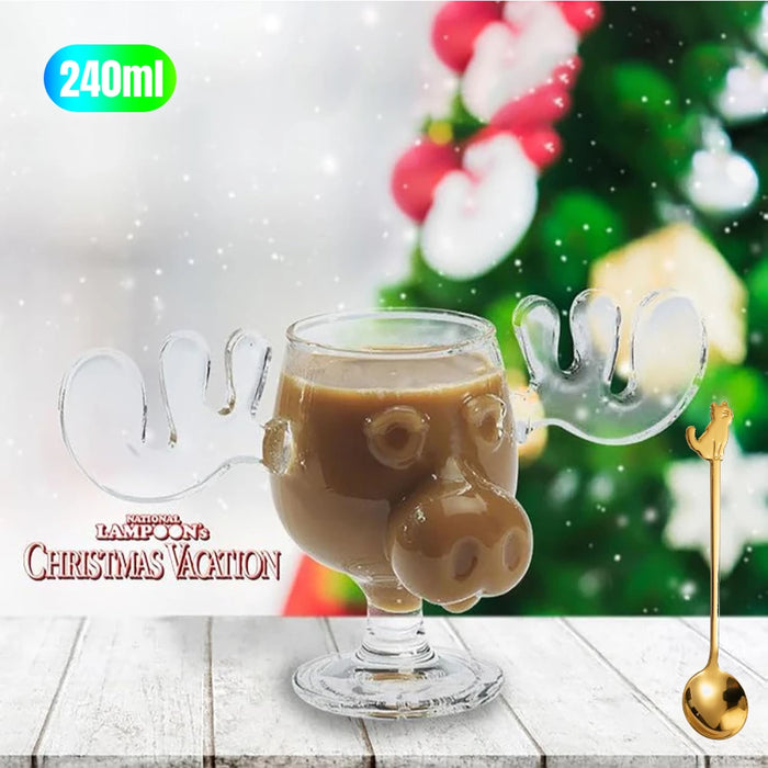 Christmas Elk Wine Glass Cocktail Juice Cup Reindeer Mug Wine Beer Water Milk Whiskey Glasses Drinkware Shot Cups Christmas Gift