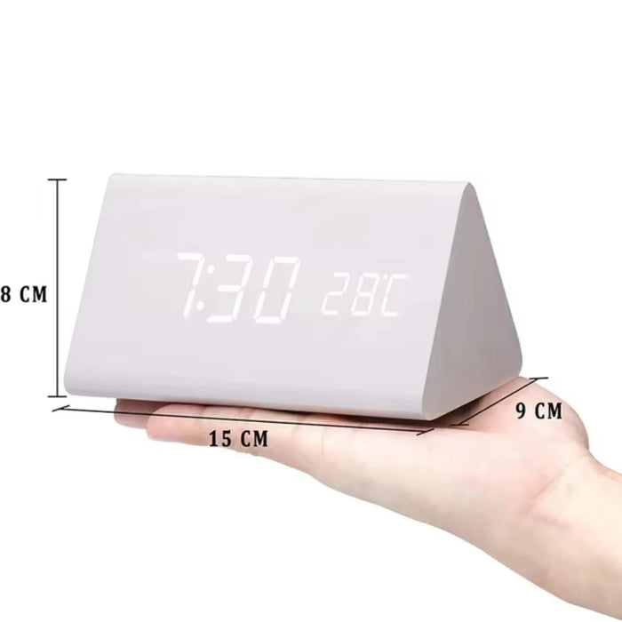 Alarm Clock  Bedrooms Bedside Table Wooden Desk Decor Wake  Table Clock With Temperature  Digital Clock Light Dawn