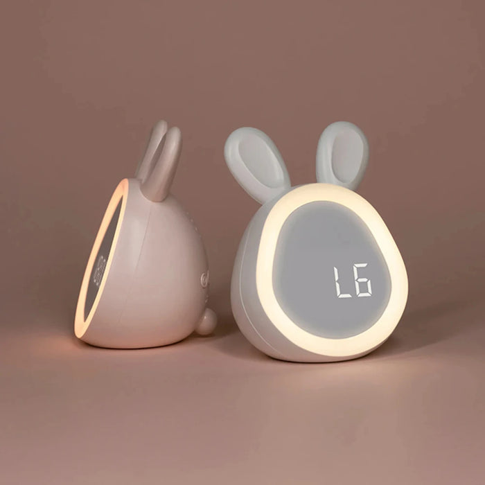 Adorable Cute Rabbit Digital Alarm Clock with Stepless Dimming Night Light - Perfect for Boys and Girls