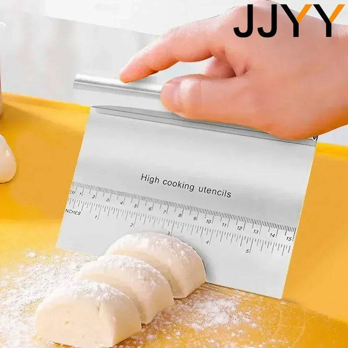 JJYY Multi-purpose Stainless Steel with Scale Cutting Knife Cake Scraper Nougat Dough Slicer Kitchen DIY Baking Decoration Tools