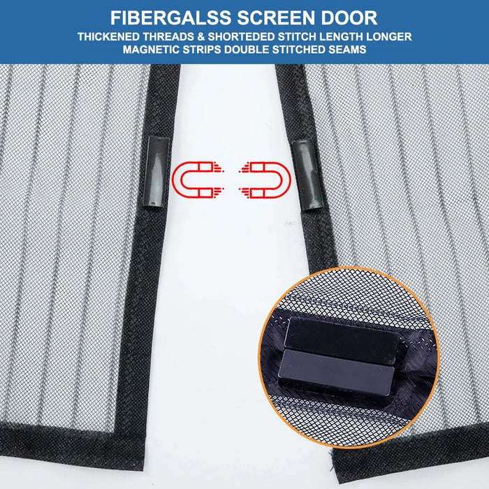 Magnetic Screen Door Curtain Anti-Mosquito Net Fly Insect Screen Mesh Automatic Closing Door Screen