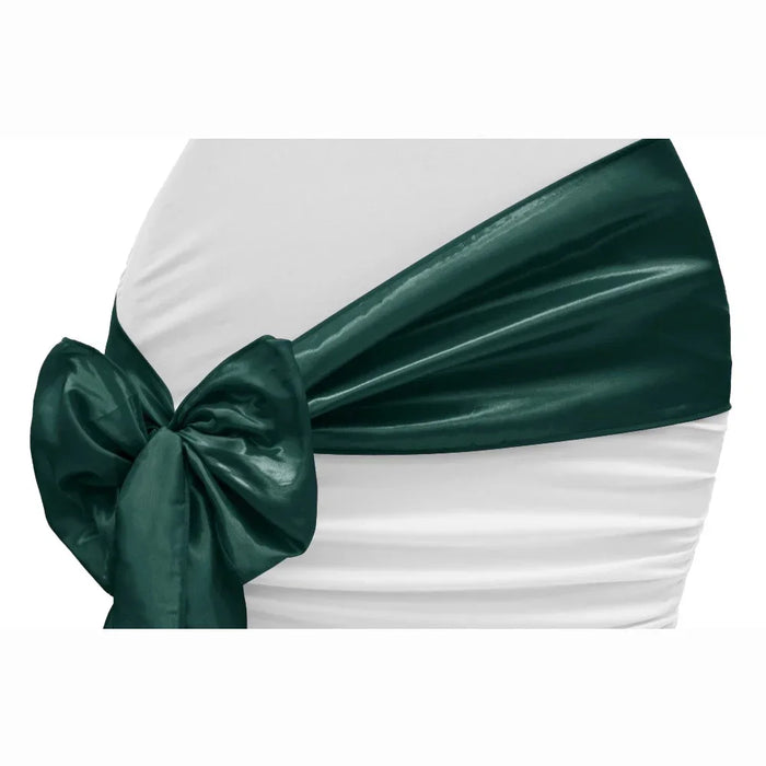 10PCS 17x275cm Green Satin Chair Sashes Bows Chair Cover Ribbons  Wedding Banquet Party Baby Shower Event Decorations