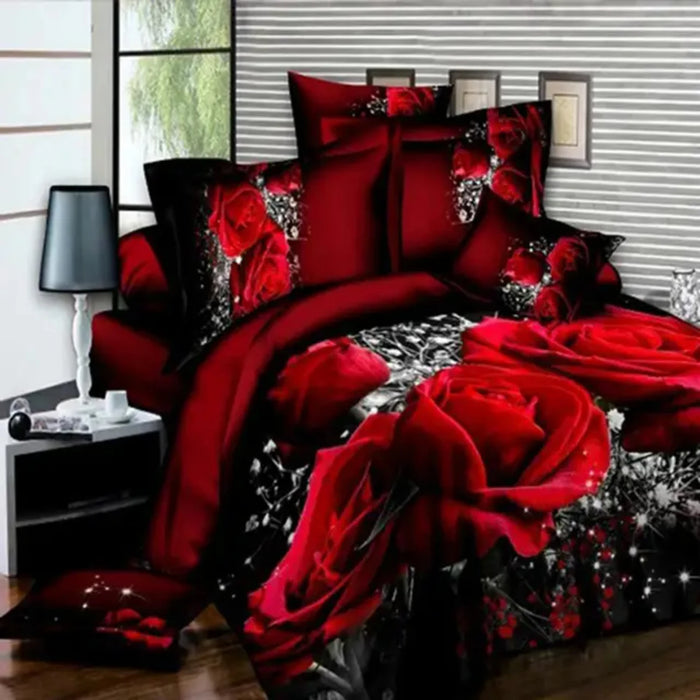 Indulge in the Ultimate Comfort and Elegance with Luxurious Exquisite Rose Print Bedding Set, Elevating Your Sleep to a New Leve