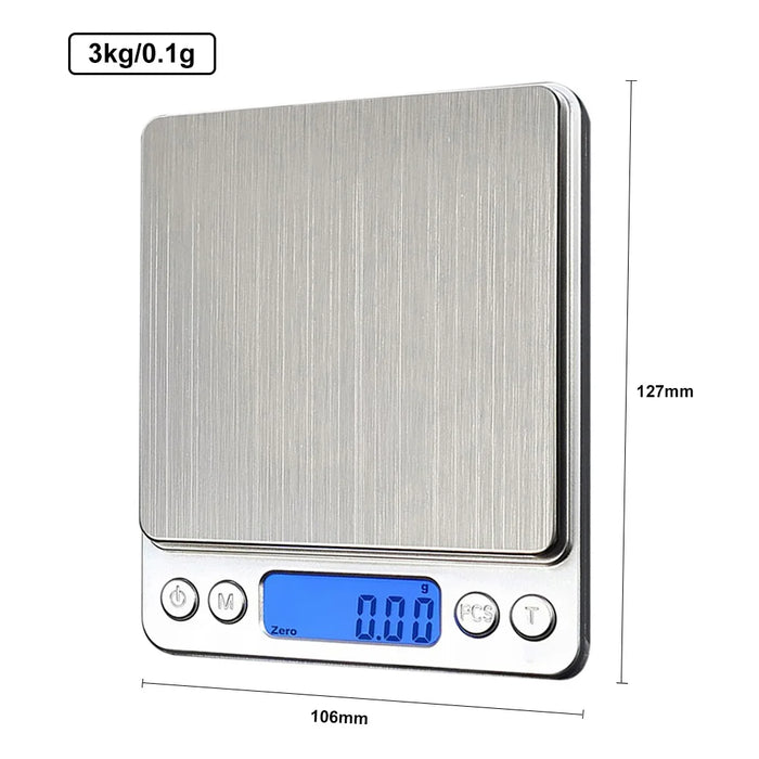 Digital Kitchen Scale Small Jewelry Scale Digital Weighing Scale Food Precision LCD Jewelry Scale Electronic Weight 500g-2kg