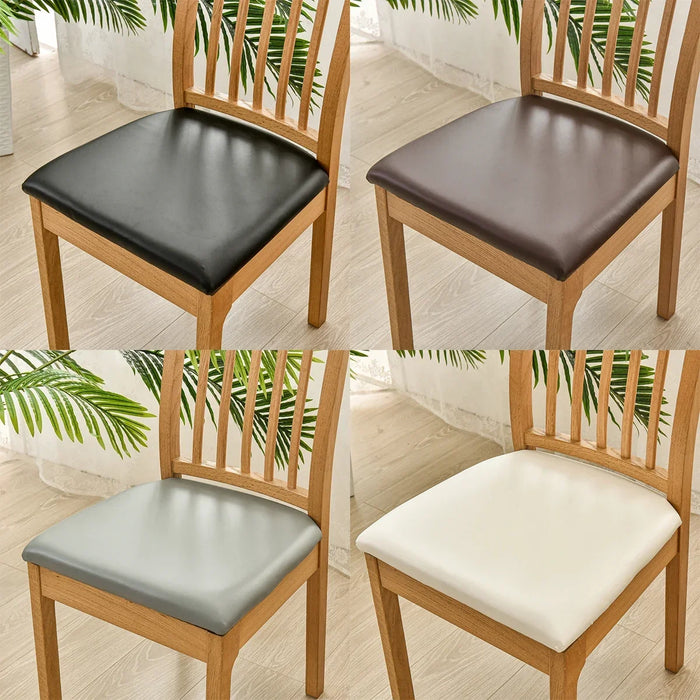 4/8pcs Dining Chair Covers Waterproof Seat Slipcover PU leather Seat Covers Chairs Removable Chair Seat Cushion Cover