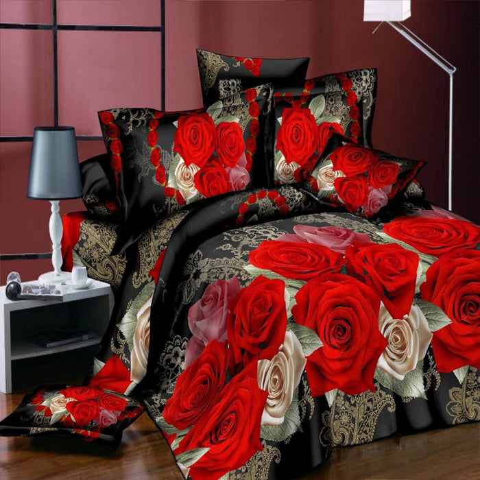 Indulge in the Ultimate Comfort and Elegance with Luxurious Exquisite Rose Print Bedding Set, Elevating Your Sleep to a New Leve