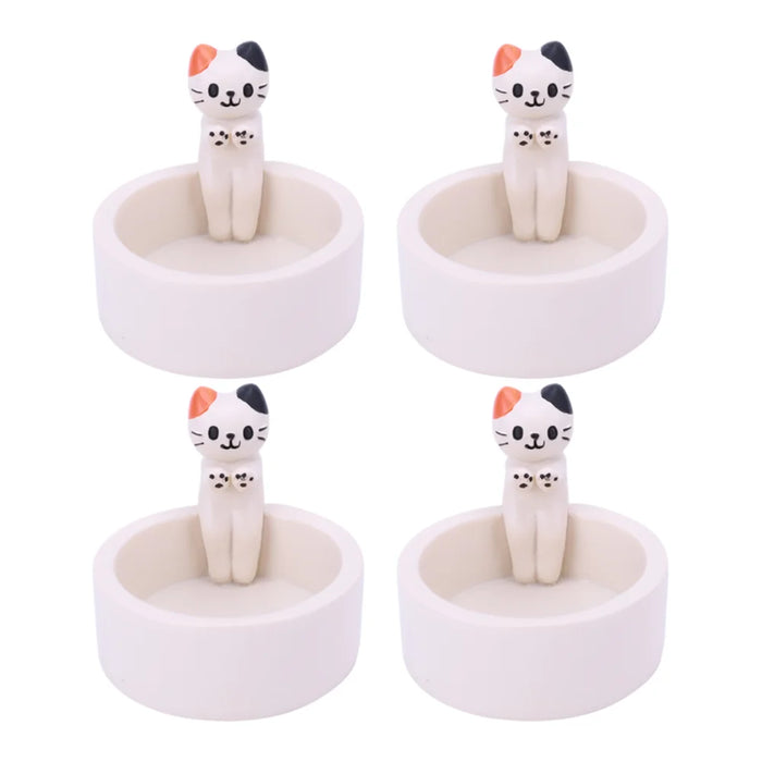 Cartoon Kitten Candle Holder Warming Its Paws Cute Scented Light Holder Cute Grilled Cat Aromatherapy Candle Holder