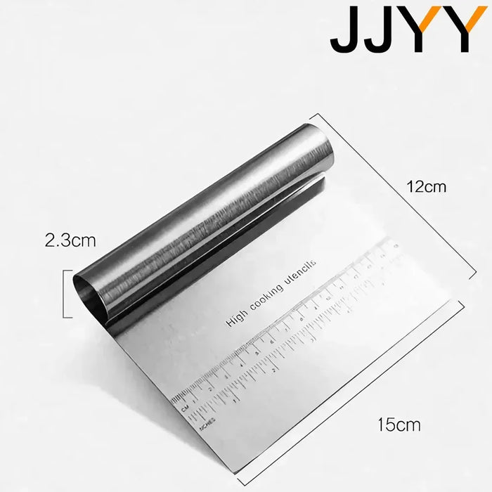 JJYY Multi-purpose Stainless Steel with Scale Cutting Knife Cake Scraper Nougat Dough Slicer Kitchen DIY Baking Decoration Tools