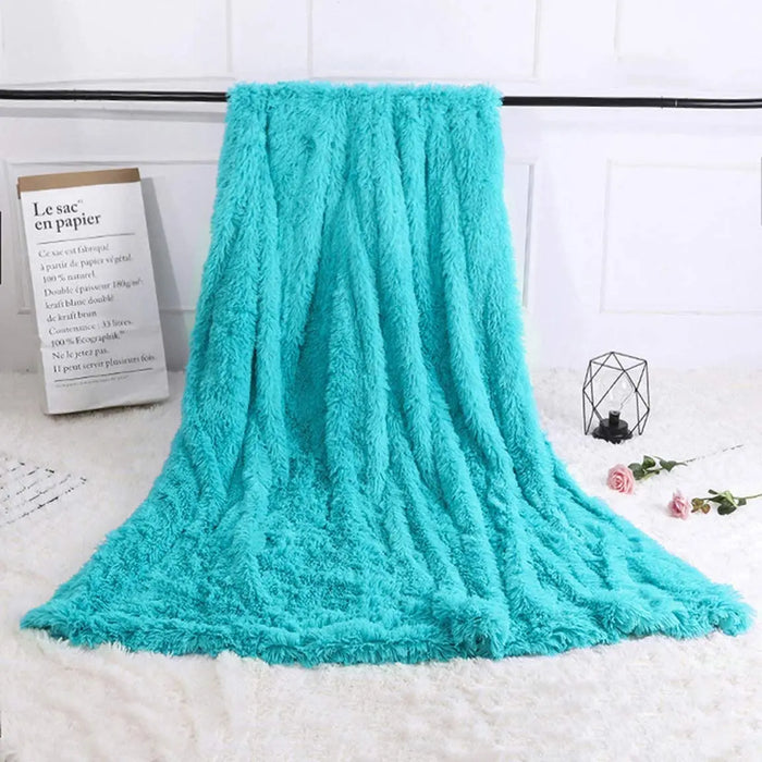 Thickened Fluffy Blanket Warm winter Bedspread on the bed Stitch plaid sofa cover Double side blankets and throws for Home decor