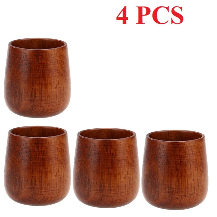 1-8 Pcs Wooden Cups Primitive Handmade Natural Spruce High Quality Wooden Cup Mug Breakfast Beer Milk Drinkware Product