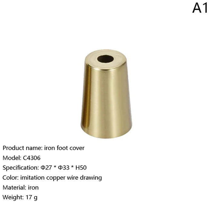 Leg Cover Foot Solid Copper Tip Brushed Brass Table Chair Cylinder/Cone  Protect Decor Bottom Safe Pad