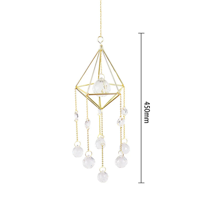 Crystal Wind Chime Hexagon Diamond Prism Hanging Rainbow Chaser Lighting Window Curtains Pendant Home Garden Decor Dream Catcher