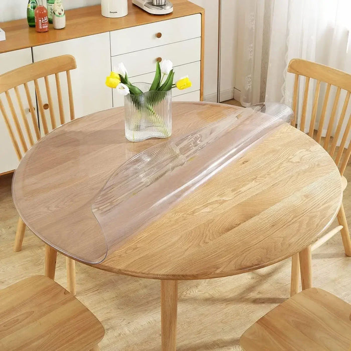 Soft Glass Tablecloth Transparent PVC Table Cloth Waterproof Oil Proof Kitchen Dining Rectangular Table Cover Matte Clear