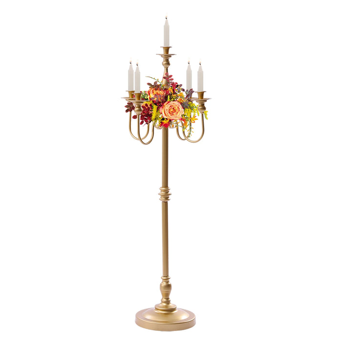 50inch Gold Pillar Candle Holder Candelabra Floral Centerpiece Stand Wedding Party Event Decoration