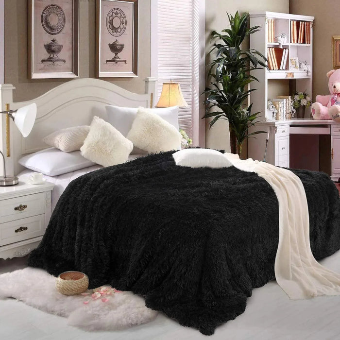 Thickened Fluffy Blanket Warm winter Bedspread on the bed Stitch plaid sofa cover Double side blankets and throws for Home decor