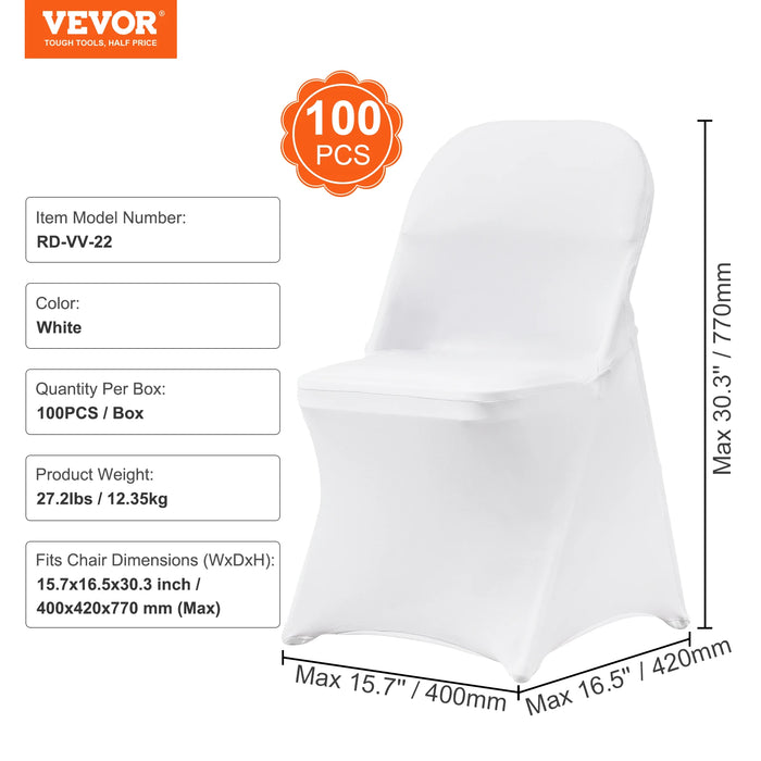 VEVOR 12-100Pcs Wedding Chair Covers Spandex Stretch Slipcover for Restaurant Banquet Hotel Dining Party Universal Chair Cover