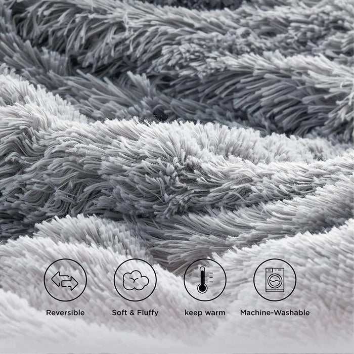 Thickened Fluffy Blanket Warm winter Bedspread on the bed Stitch plaid sofa cover Double side blankets and throws for Home decor