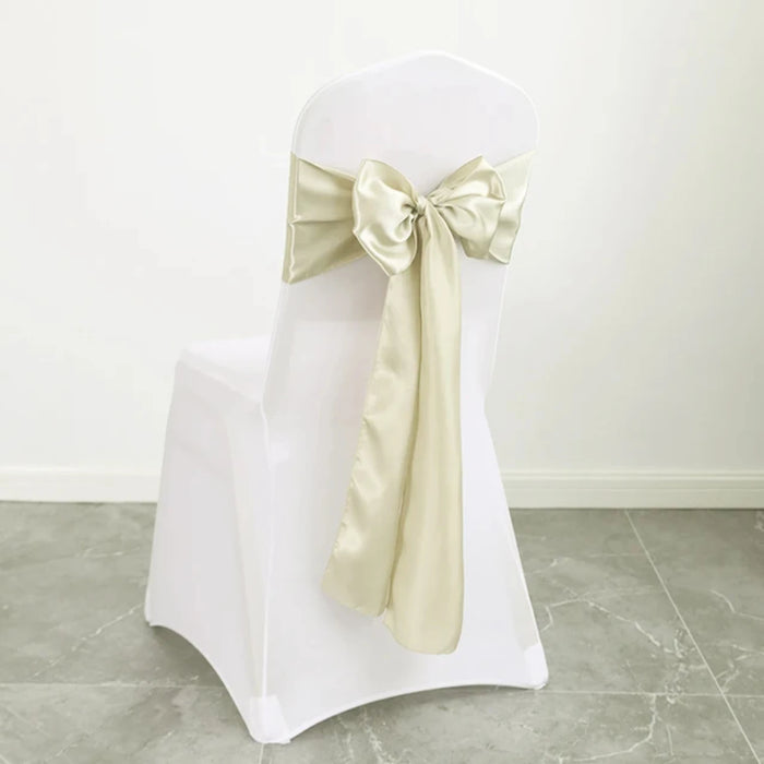 h these exquisite satin chair sashes in elegant sage green. Ideal for weddings, banquets, and parties, this pack of 10 luxurious