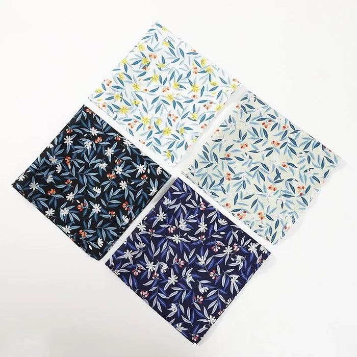 4Pcs 46x46cm  Cotton Leaf Flower Printed Ladies Handkerchiefs Women Square Face Towel Bandana Tea Party Favors