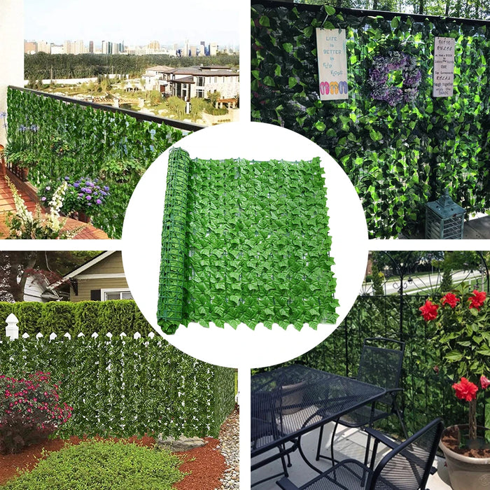 Artificial Privacy Fence Screen Faux Ivy Leaf Hedges Fence Panels Garden Decor