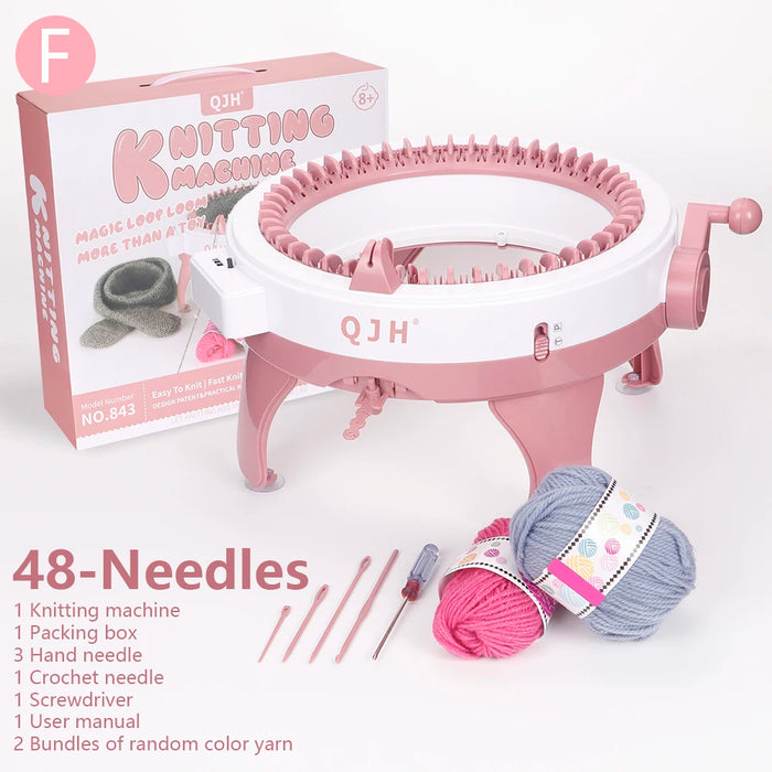 QJH Official Genuine Knitting Machine Kit 48needle Manual Knitting Loom Machine Smart DIY Sweater Scarves Hat Glove With Counter