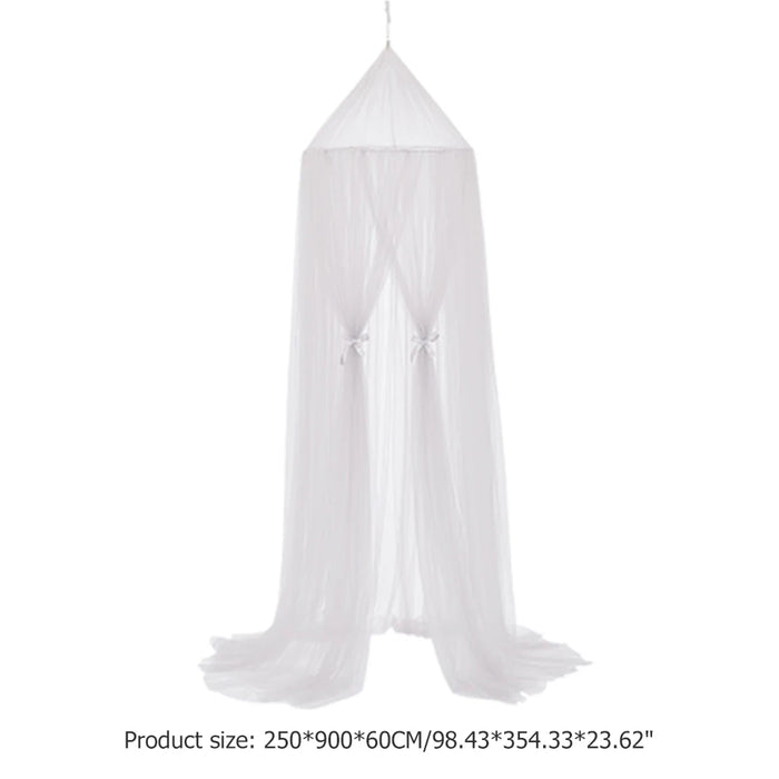 Bed Canopy Polyester Hanging Mosquito Net Princess Foldable Dome Bed Bed Canopy Elegant Fairy Lace Dossels Bedcover For Baby