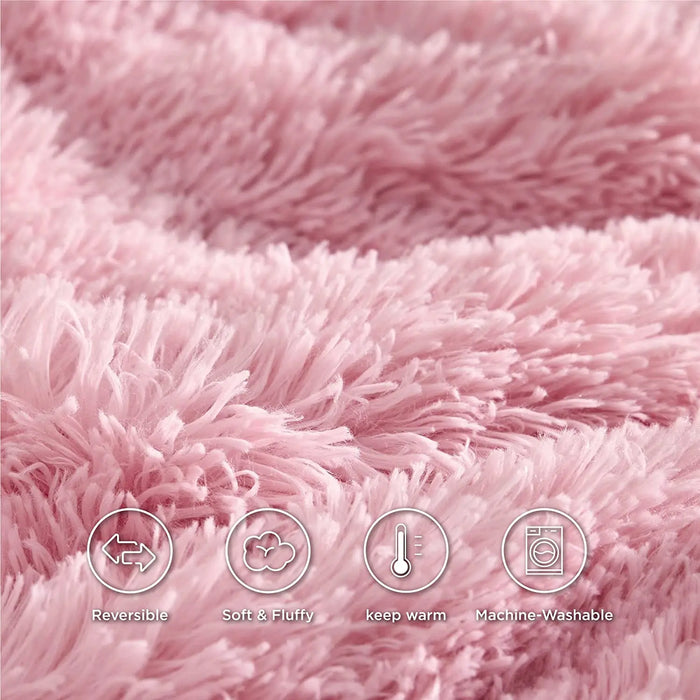 Thickened Fluffy Blanket Warm winter Bedspread on the bed Stitch plaid sofa cover Double side blankets and throws for Home decor