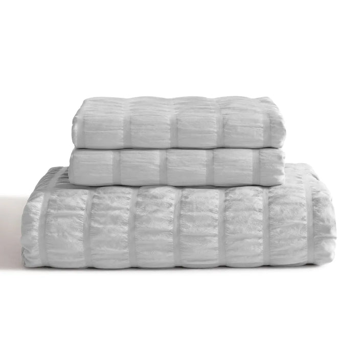 Ntbay 3/2-Piece Ultra Soft and Cozy Textured Seersucker Duvet Cover Set (Not Include Comforter and pillow)