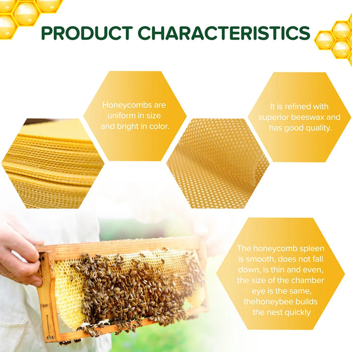 Natural Honeycomb Bee Wax Sheets Yellow Beekeeping Beeswax Flake Honeycomb Mold for Beekeeping/Candle Making/Furniture Polishing