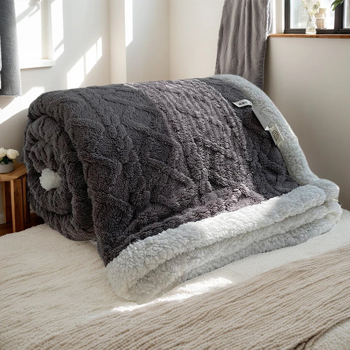 Winter Blanket Lamb Fleece Thick Double Side Super Soft Flannel Throw Blanket for Sofa Bed Cozy Comfortable Warm Throw Bedspread