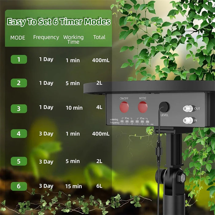 Solar Drip Irrigation System,Automatic Watering System with 2200mAh Battery and 6 Timer Modes for Potted Plants Drip Irrigation