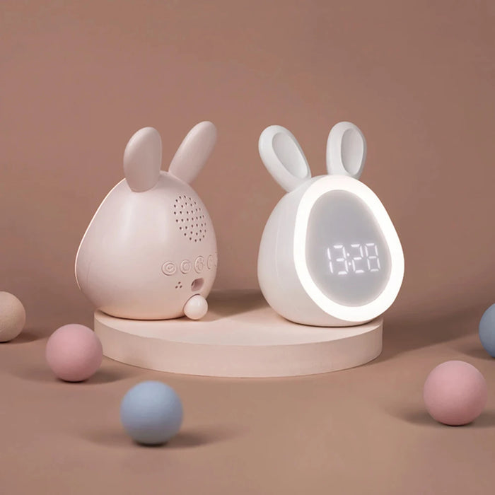 Adorable Cute Rabbit Digital Alarm Clock with Stepless Dimming Night Light - Perfect for Boys and Girls