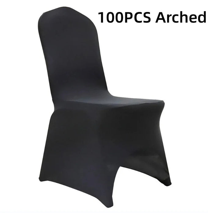 Universal Wedding Chair Covers, Full Seat Slipcovers, Black, White, Strong Spandex, Restaurant, Cafe, 50-100Pcs