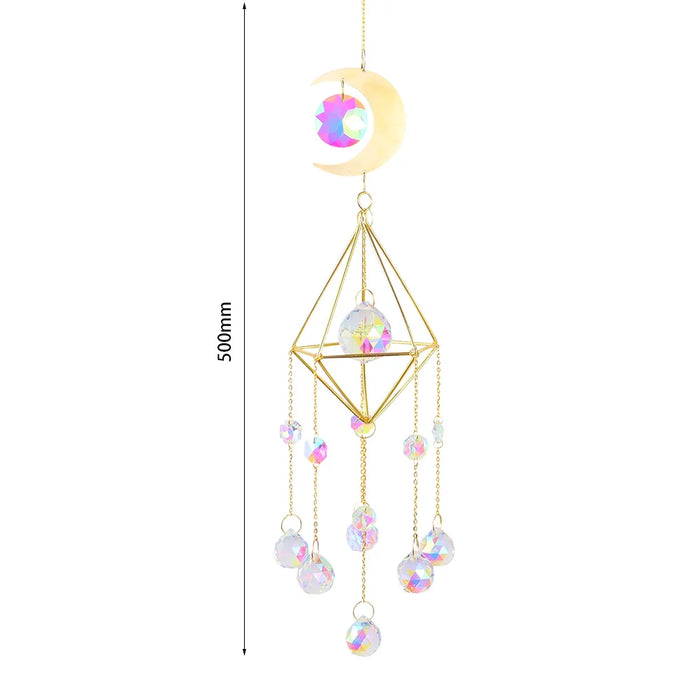 Crystal Wind Chime Hexagon Diamond Prism Hanging Rainbow Chaser Lighting Window Curtains Pendant Home Garden Decor Dream Catcher