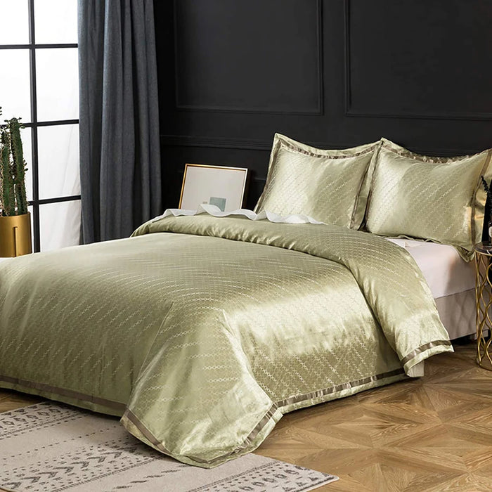 Simple&Opulence Bedding Set Bamboo Cotton Sateen Silk Double  Bed Linens King Size Pillowcase Duvet Cover comforter Sheet Set