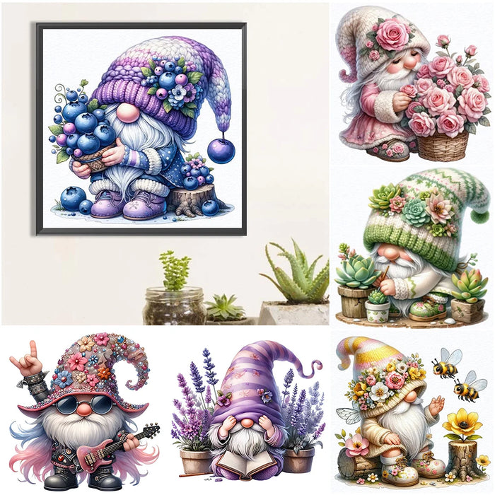 5D DIY Full Round Drill Diamond Painting Cute Fruit Gnome Home Decor Art Craft