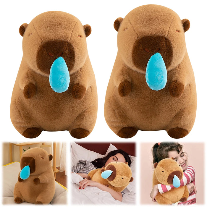 Spit Bubble Capybara Pillow Cartoon Capybara Spit Bubble Plush Pillow Creative Special-Shaped Sofa Cushion Home Room Decor