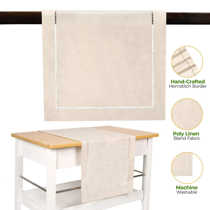 Farmhouse Table Runner - Elegant Linen - Decorative Dining Wedding Party Holiday Decor - Stylish Chic Touch Table Settings