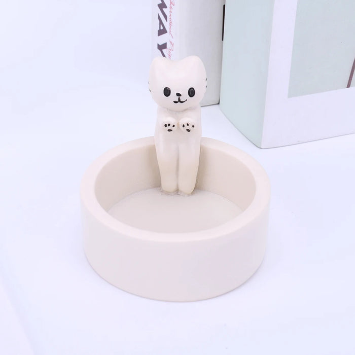 1/2PCS Kitten Candle Holder Cartoon Cat Candlestick Holder High Tempe Resistant Cat Warming Paws Candle Cute Candle Holder Decor