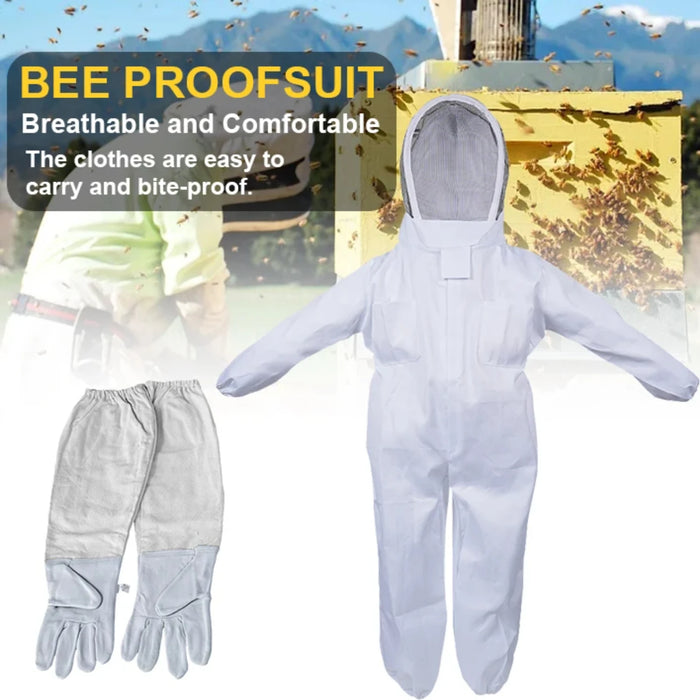 Full Body Professional Beekeeping Suit with Safty Veil for Unisex Children - High Quality Beekeepers Clothes for Ultimate Protec